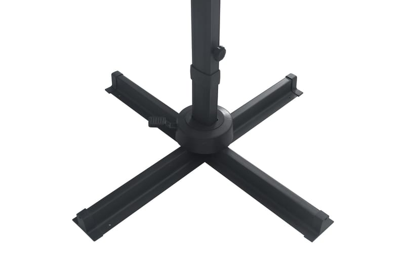 Frihängande parasoll med aluminiumstång & LED 400x300 cm grö - Grön - Utemöbler - Solskydd - Parasoll - Hängparasoll & frihängande parasoll