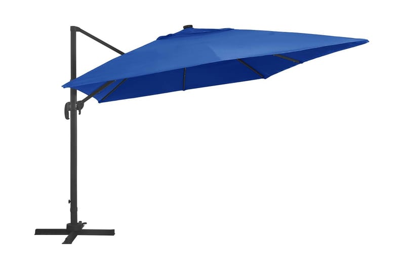 Frihängande parasoll med aluminiumstång & LED 400x300 cm azu - Blå - Hängparasoll & frihängande parasoll