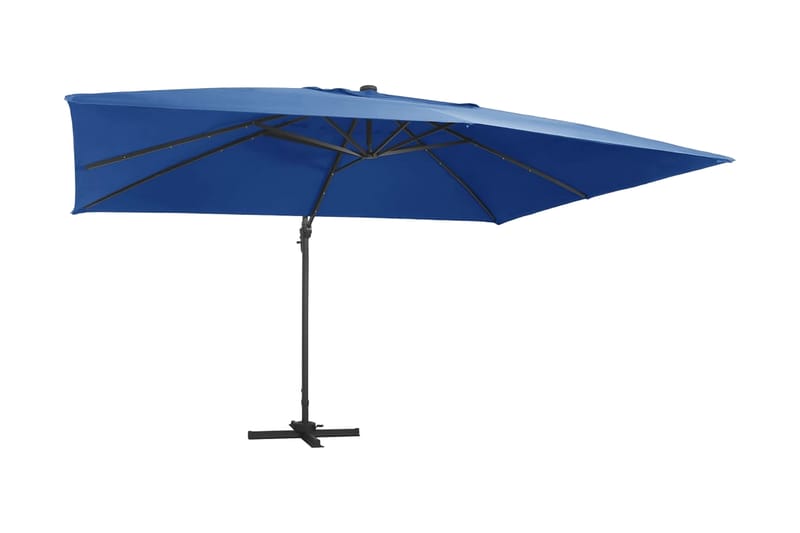 Frihängande parasoll med aluminiumstång & LED 400x300 cm azu - Blå - Hängparasoll & frihängande parasoll