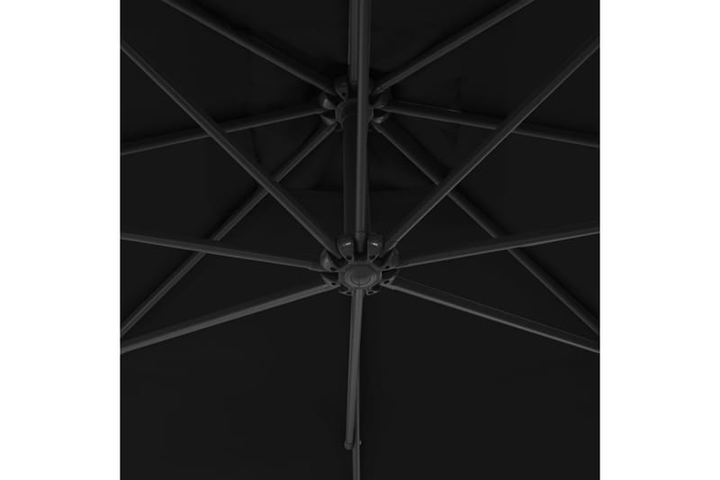 Frihängande parasoll med stålstång 250x250 cm svart - Svart - Hängparasoll & frihängande parasoll