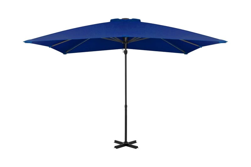Frihängande parasoll med aluminiumstång azurblå 250x250 cm - Azurblå - Utemöbler - Solskydd - Parasoll - Hängparasoll & frihängande parasoll