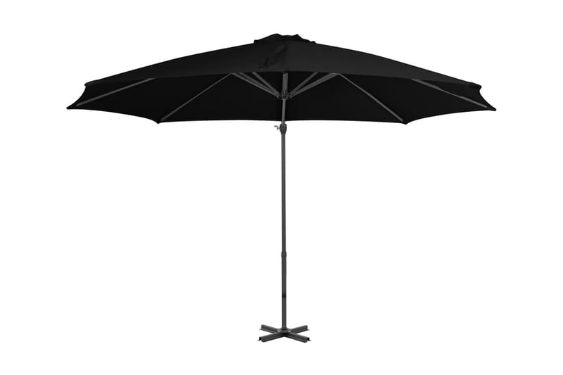 Frihängande parasoll med aluminiumstång svart 300 cm - Svart - Utemöbler - Solskydd - Parasoll - Hängparasoll & frihängande parasoll