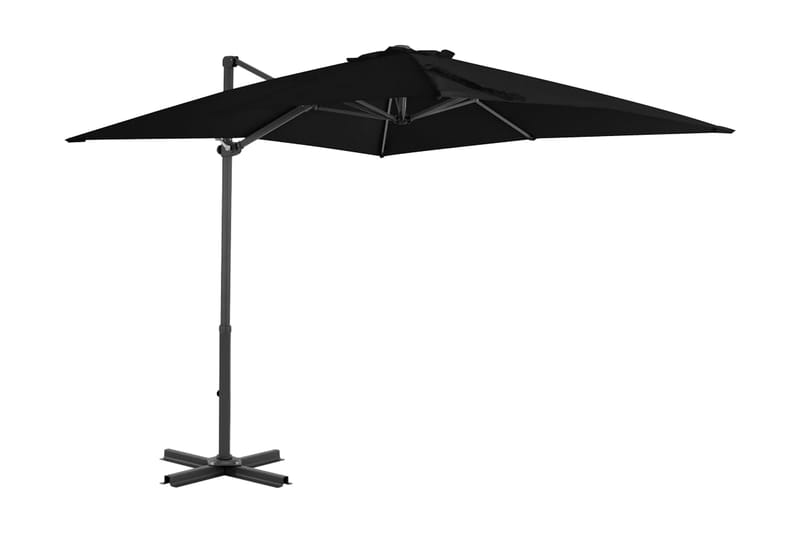 Frihängande parasoll med aluminiumstång svart 250x250 cm - Svart - Utemöbler - Solskydd - Parasoll - Hängparasoll & frihängande parasoll
