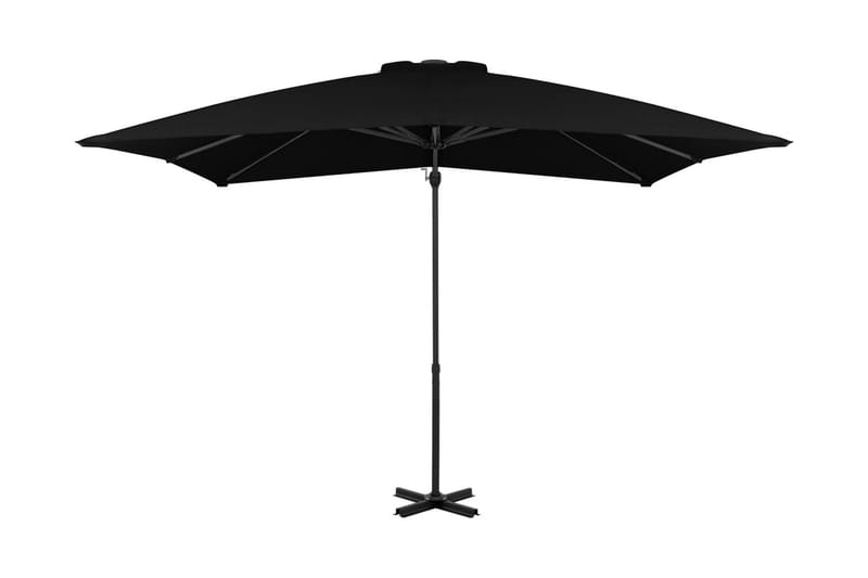 Frihängande parasoll med aluminiumstång svart 250x250 cm - Svart - Utemöbler - Solskydd - Parasoll - Hängparasoll & frihängande parasoll