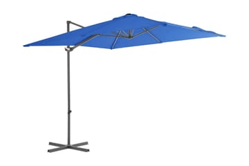 Frihängande parasoll med stålstång azurblå 250x250 cm