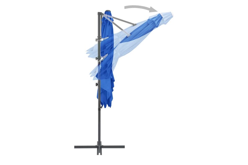 Frihängande parasoll med stålstång azurblå 250x250 cm - Azurblå - Hängparasoll & frihängande parasoll