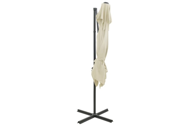 Frihängande parasoll med ventilation sand 250x250 cm - Beige - Hängparasoll & frihängande parasoll