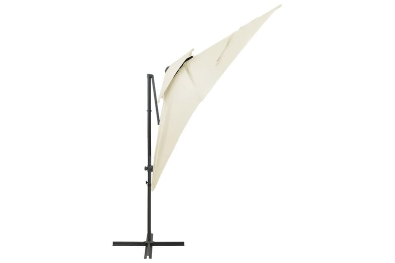 Frihängande parasoll med ventilation sand 250x250 cm - Beige - Utemöbler - Solskydd - Parasoll - Hängparasoll & frihängande parasoll
