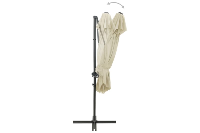 Frihängande parasoll med ventilation sand 250x250 cm - Beige - Utemöbler - Solskydd - Parasoll - Hängparasoll & frihängande parasoll