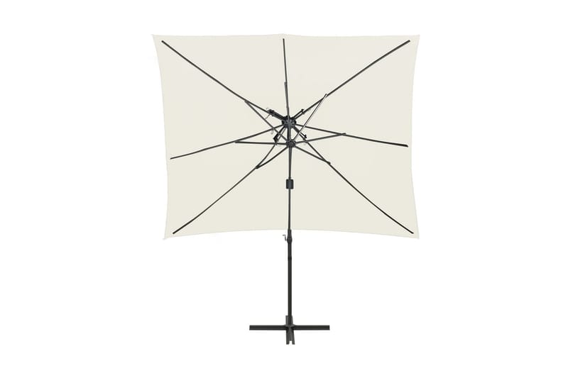 Frihängande parasoll med ventilation sand 250x250 cm - Beige - Utemöbler - Solskydd - Parasoll - Hängparasoll & frihängande parasoll