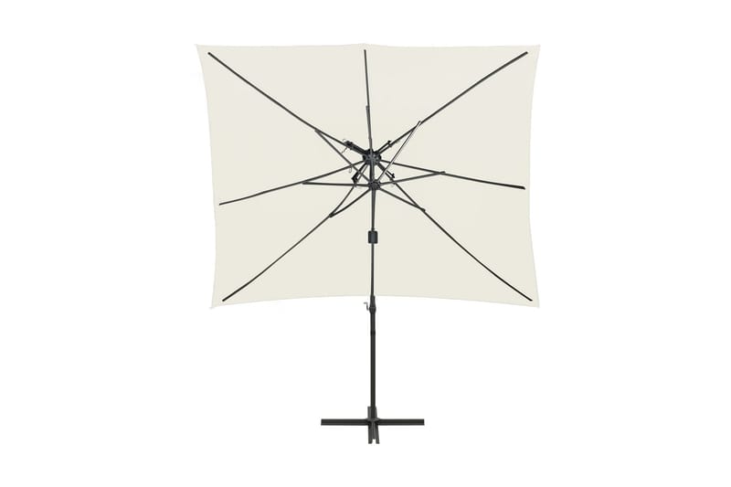 Frihängande parasoll med ventilation sand 250x250 cm - Beige - Hängparasoll & frihängande parasoll