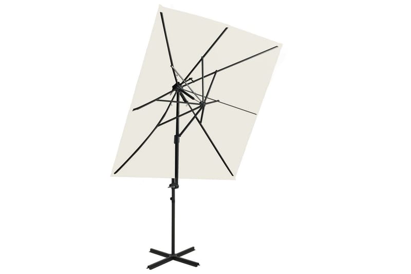 Frihängande parasoll med ventilation sand 250x250 cm - Beige - Utemöbler - Solskydd - Parasoll - Hängparasoll & frihängande parasoll
