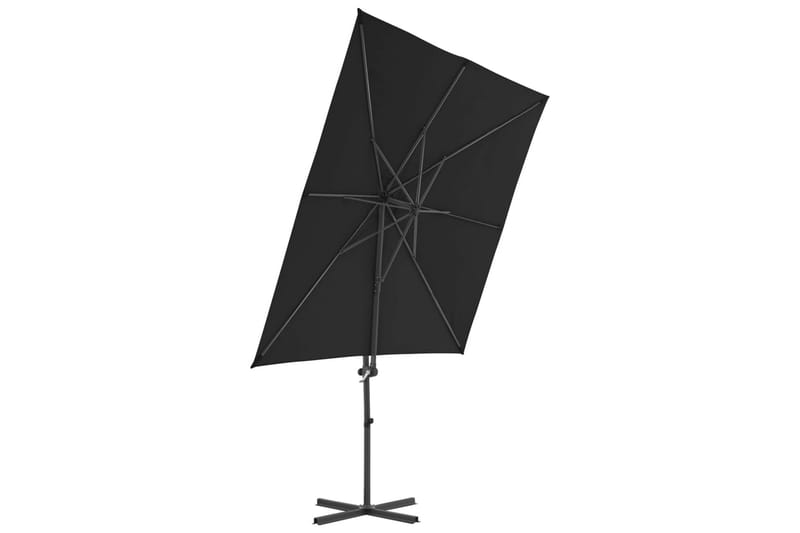 Frihängande parasoll med stålstång svart 250x250 cm - Svart - Utemöbler - Solskydd - Parasoll - Hängparasoll & frihängande parasoll