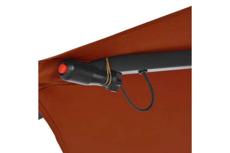 Frihängande parasoll med LED terrakotta 350 cm - Brun - Utemöbler - Solskydd - Parasoll - Hängparasoll & frihängande parasoll