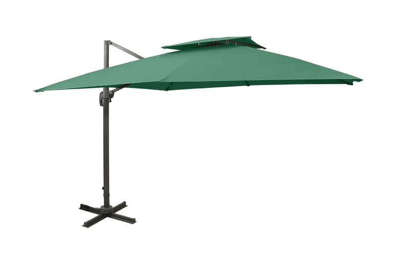 Frihängande parasoll med ventilation 300x300 cm grön - Grön - Utemöbler - Solskydd - Parasoll - Hängparasoll & frihängande parasoll