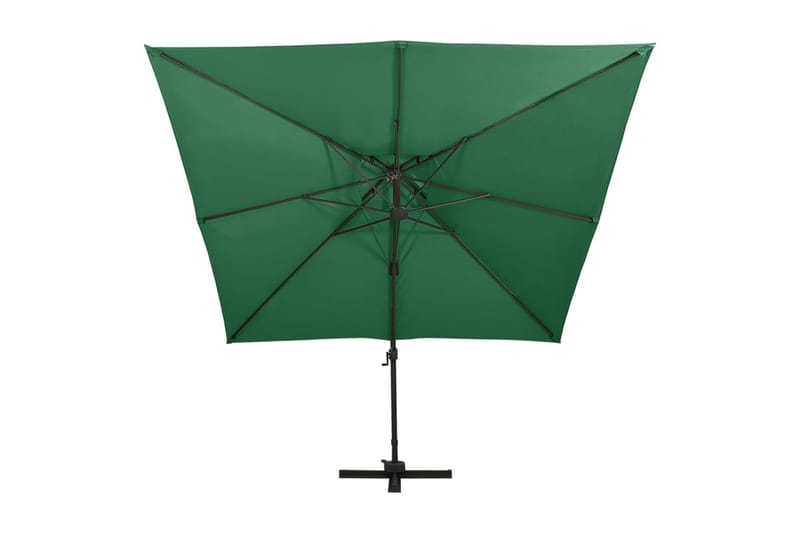 Frihängande parasoll med ventilation 300x300 cm grön - Grön - Utemöbler - Solskydd - Parasoll - Hängparasoll & frihängande parasoll
