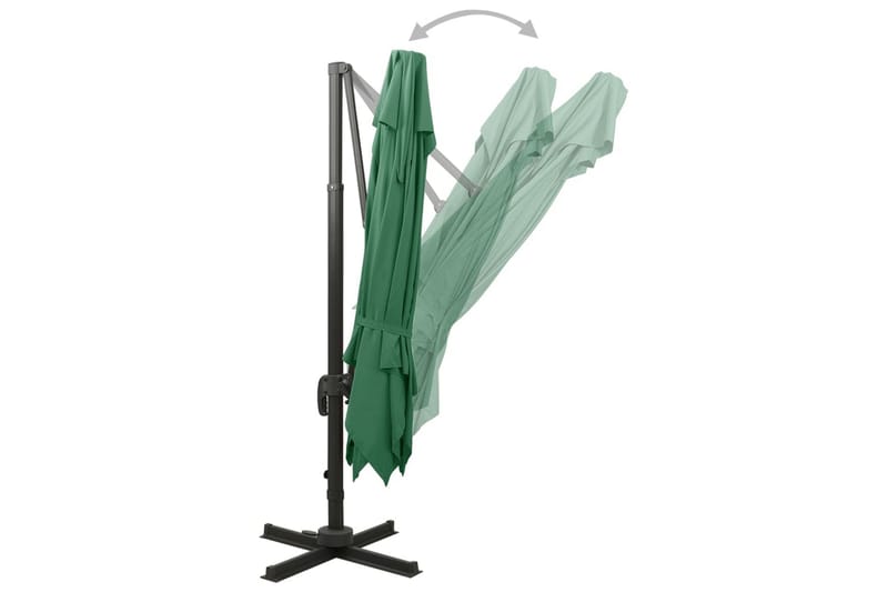 Frihängande parasoll med ventilation 300x300 cm grön - Grön - Utemöbler - Solskydd - Parasoll - Hängparasoll & frihängande parasoll