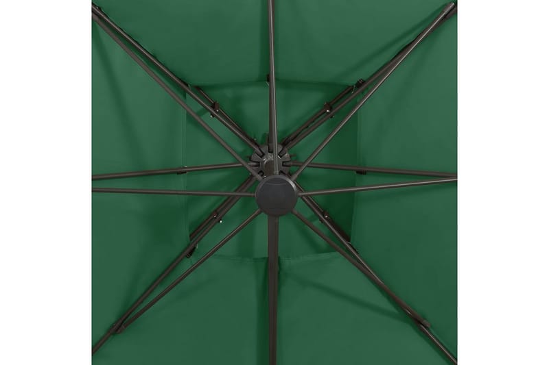 Frihängande parasoll med ventilation 300x300 cm grön - Grön - Utemöbler - Solskydd - Parasoll - Hängparasoll & frihängande parasoll
