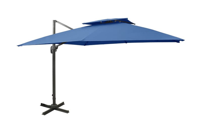 Frihängande parasoll med ventilation 300x300 cm azurblå - Blå - Hängparasoll & frihängande parasoll