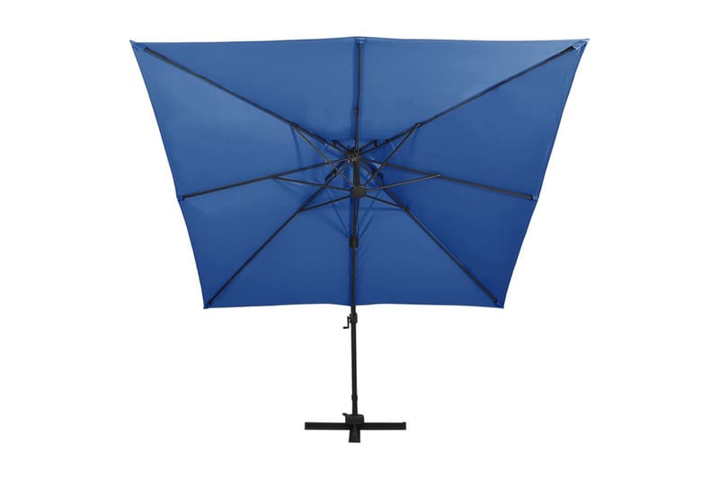 Frihängande parasoll med ventilation 300x300 cm azurblå - Blå - Utemöbler - Solskydd - Parasoll - Hängparasoll & frihängande parasoll