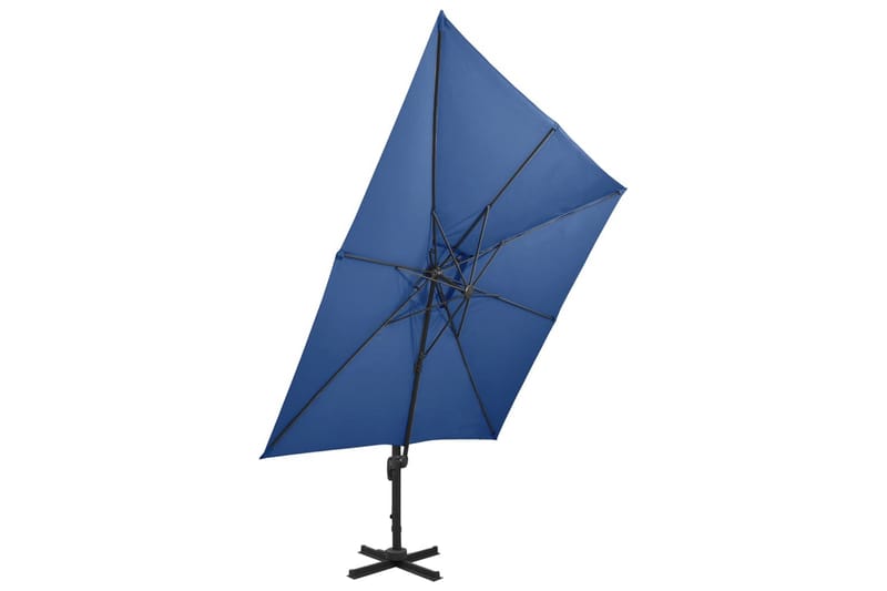 Frihängande parasoll med ventilation 300x300 cm azurblå - Blå - Utemöbler - Solskydd - Parasoll - Hängparasoll & frihängande parasoll
