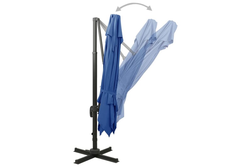 Frihängande parasoll med ventilation 300x300 cm azurblå - Blå - Utemöbler - Solskydd - Parasoll - Hängparasoll & frihängande parasoll