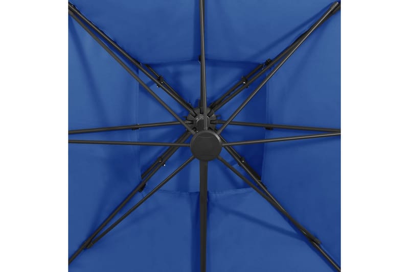Frihängande parasoll med ventilation 300x300 cm azurblå - Blå - Utemöbler - Solskydd - Parasoll - Hängparasoll & frihängande parasoll