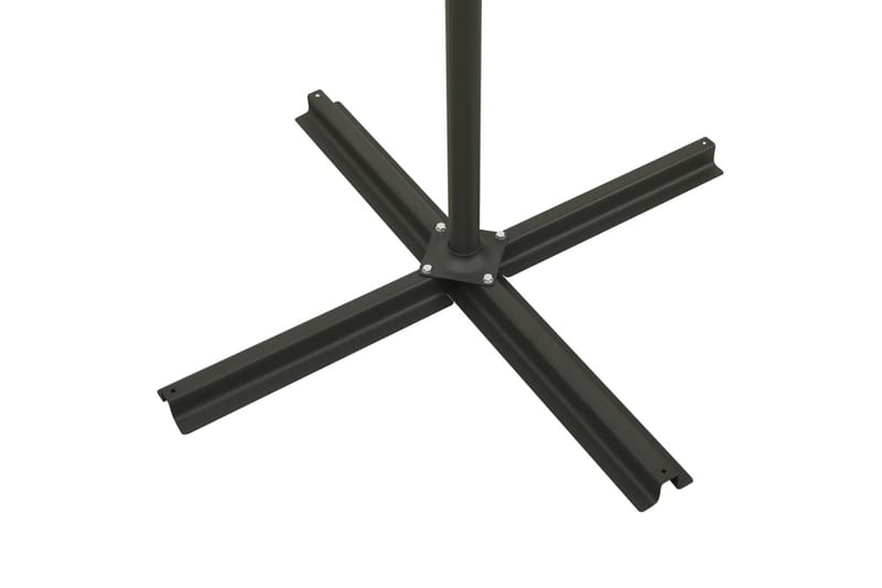 Frihängande parasoll med stång och LED svart 300 cm - Svart - Utemöbler - Solskydd - Parasoll - Hängparasoll & frihängande parasoll