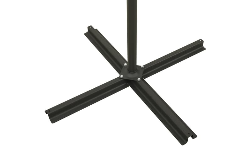 Frihängande parasoll med stång och LED svart 300 cm - Svart - Hängparasoll & frihängande parasoll