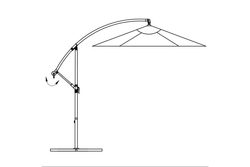 Frihängande parasoll 3,5 m sandvit - Vit - Hängparasoll & frihängande parasoll