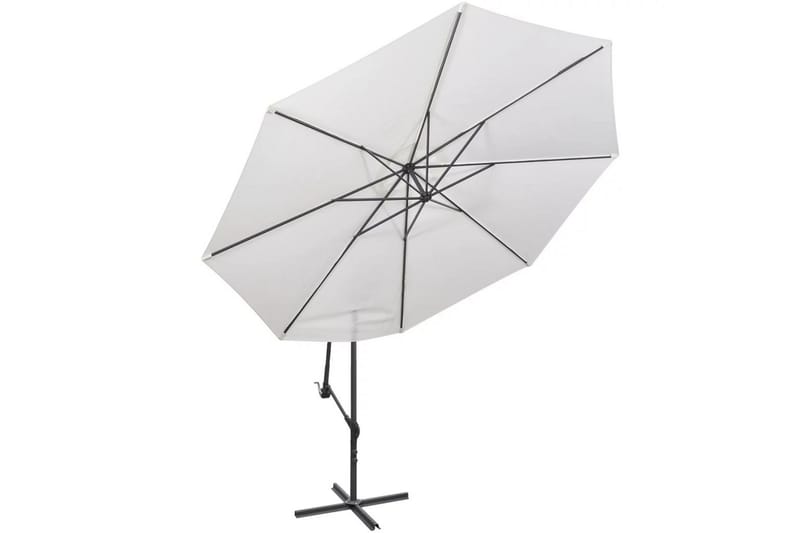 Frihängande parasoll 3,5 m sandvit - Vit - Hängparasoll & frihängande parasoll