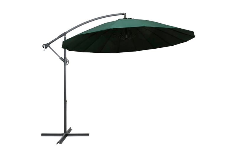 Hängande parasoll grön 3 m aluminiumstång - Grön - Hängparasoll & frihängande parasoll