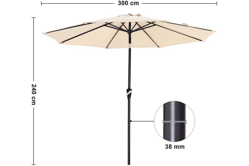 Songmics Hängparasoll 300 cm - Songmics - Hängparasoll & frihängande parasoll