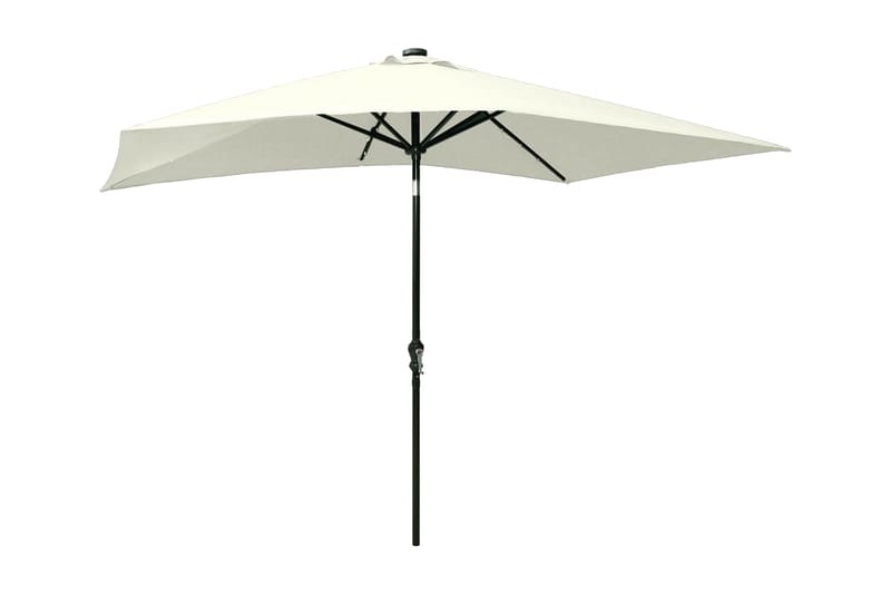 Parasoll med LED och stålstång 2x3 m sand - Beige - Utemöbler - Solskydd - Parasoll