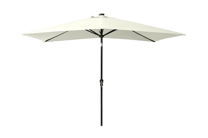 Parasoll med LED och stålstång 2x3 m sand - Beige - Utemöbler - Solskydd - Parasoll