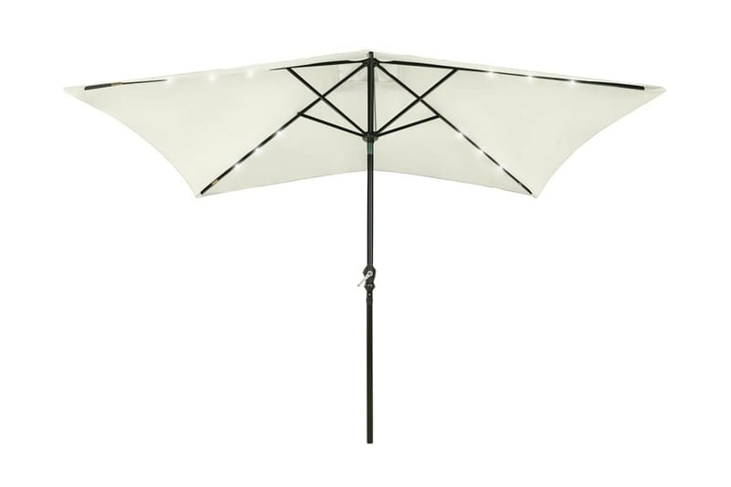 Parasoll med LED och stålstång 2x3 m sand - Beige - Utemöbler - Solskydd - Parasoll