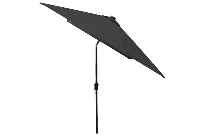 Parasoll med LED och stålstång 2x3 m svart - Svart - Utemöbler - Solskydd - Parasoll