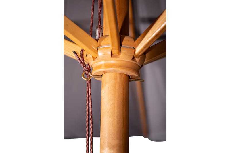 Naxos Parasoll Rund Ø300 cm Svart/Natur - Venture Home - Utemöbler - Solskydd - Parasoll - Baliparasoll