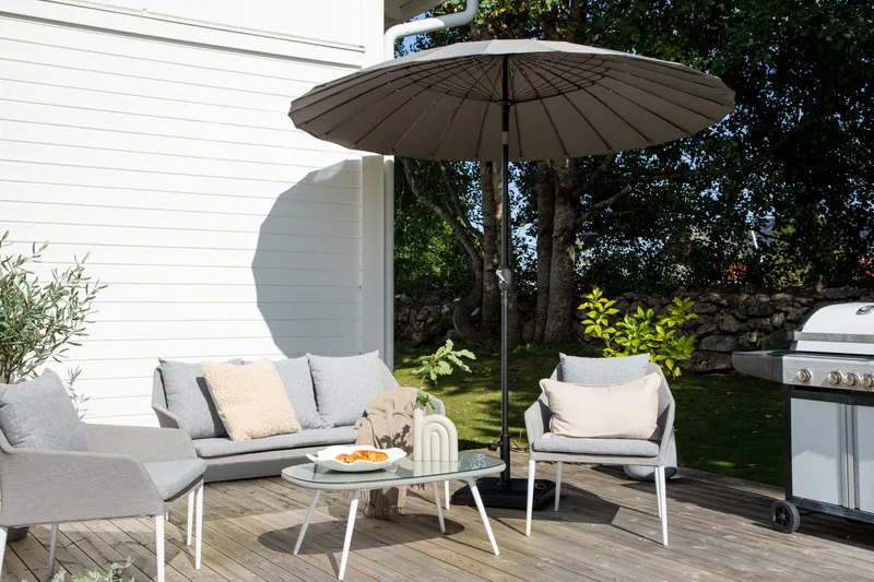 Palmetto Parasoll 270 cm - Grå - Utemöbler - Solskydd - Parasoll