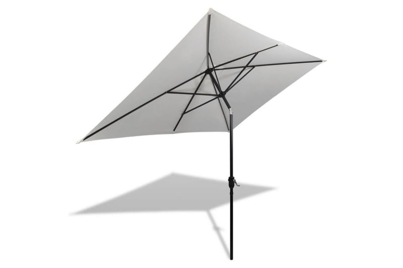 Parasoll 200x300 cm sandvit rektangulär - Vit - Utemöbler - Solskydd - Parasoll