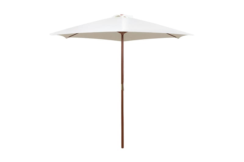 Parasoll 270x270 cm trästång gräddvit - Vit - Utemöbler - Solskydd - Parasoll