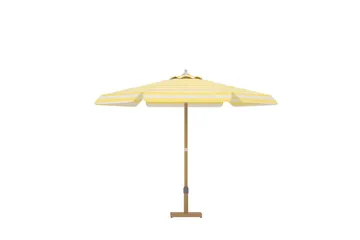 Parasoll Cerox 270 cm Utomhus - gul och vit, randig - Utemöbler - Solskydd - Parasoll - Balkongparasoll