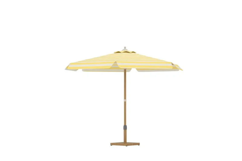 Parasoll Cerox 270 cm Utomhus - gul och vit, randig - Utemöbler - Solskydd - Parasoll - Balkongparasoll