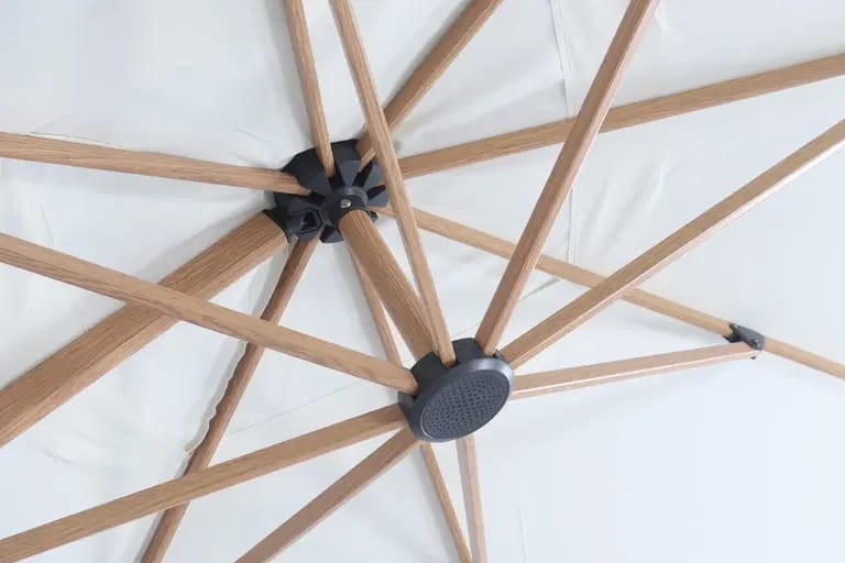 Parasoll för utomhusbruk Rio de-luxe parasoll Ø 3 m - beige - Utemöbler - Solskydd - Parasoll - Hängparasoll & frihängande parasoll