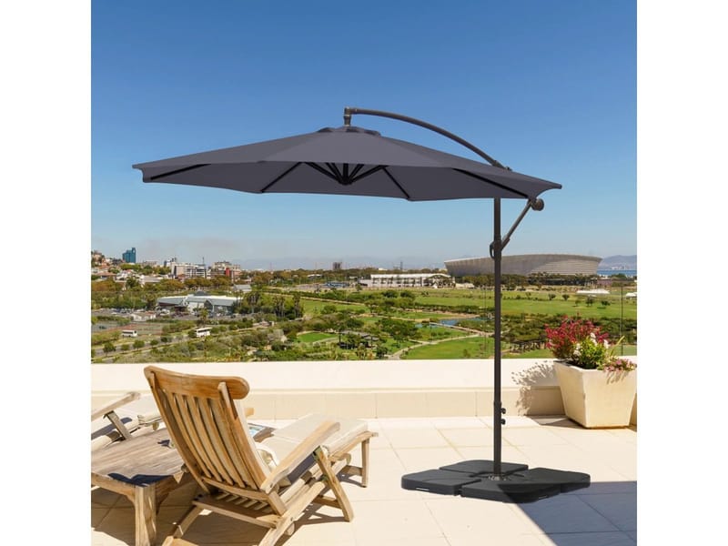 Parasoll för utomhusbruk PALMA Ø3 m - grå - Utemöbler - Solskydd - Parasoll - Hängparasoll & frihängande parasoll