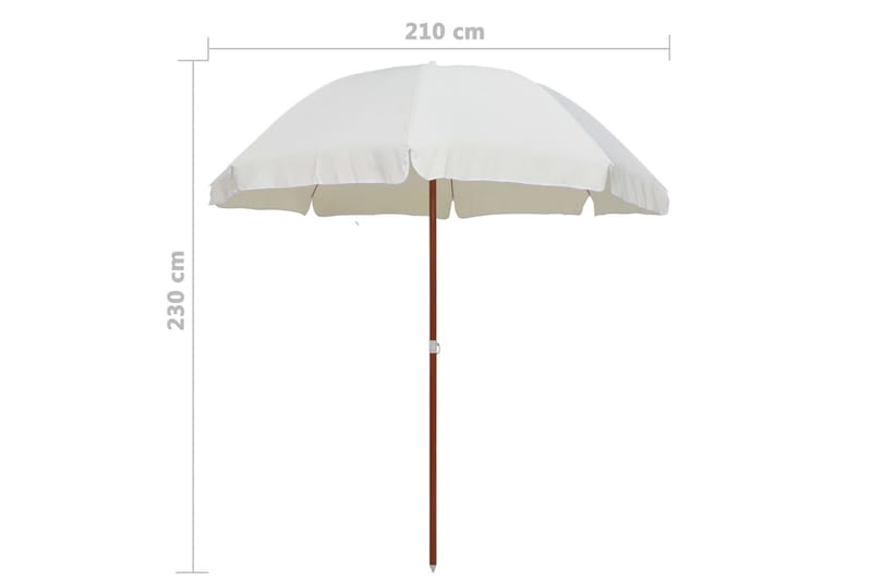 Parasoll med stålstång 240 cm sand - Beige - Utemöbler - Solskydd - Parasoll