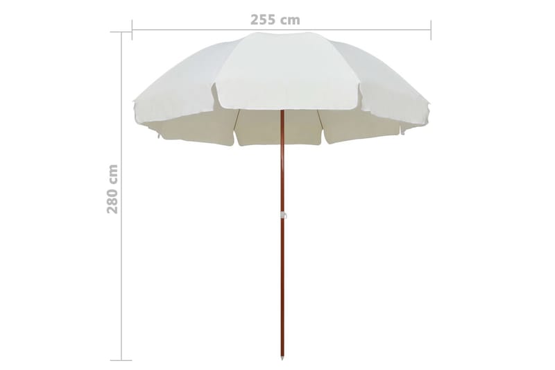 Parasoll med stålstång 300 cm sand - Beige - Utemöbler - Solskydd - Parasoll