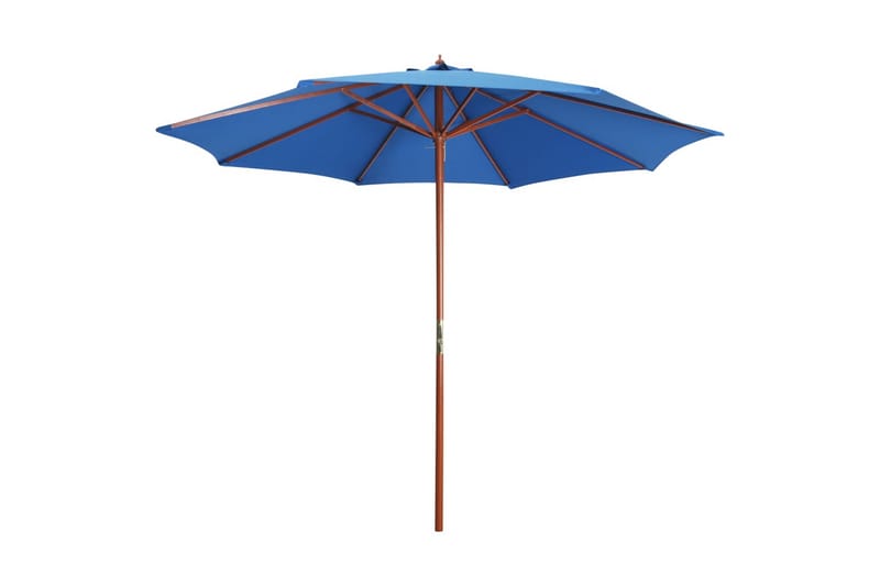 Parasoll med trästolpe 300x258 cm blå - Blå - Parasoll