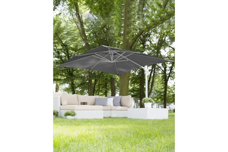 Parasoll Monza - Grå, vit - Utemöbler - Solskydd - Parasoll - Hängparasoll & frihängande parasoll