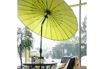 Parasoll SHANGHAI D213cm med vev aluminiumben - Grön/Svart - Utemöbler - Solskydd - Parasoll - Baliparasoll